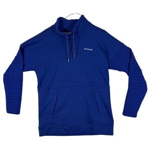 Columbia Womens Royal Blue Quilted Sleeve Funnel Neck Sweatshirt AL3788 Size S